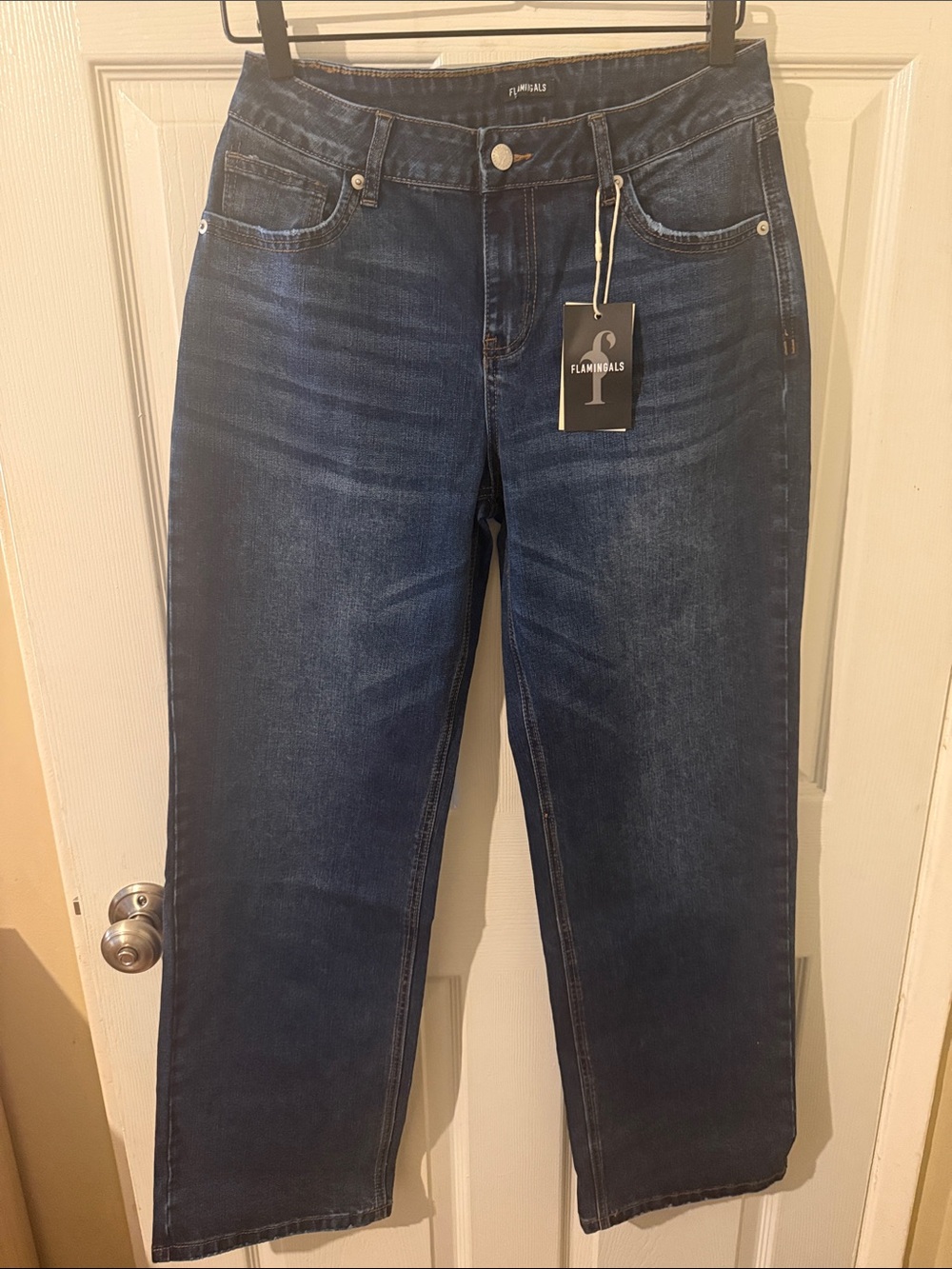 Flamingoals Dark Blue Straight-Leg Jeans for Women